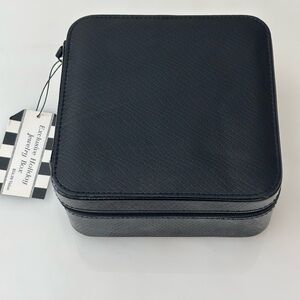 Faux Leather Jewelry Box, Black, NWT